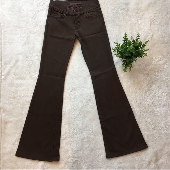 J Brand brown lovestory bellbottom flare jeans 24 - Picture 2 of 8